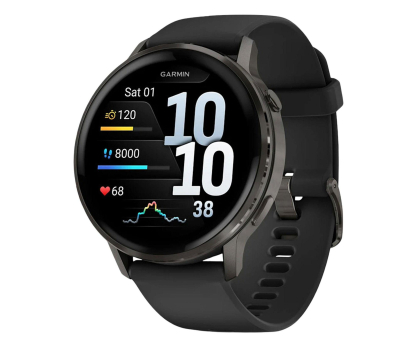 Smartwatch Garmin Venu 4 Slate 45mm z czarnym paskiem